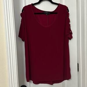 Naif red cold shoulder top size 1x